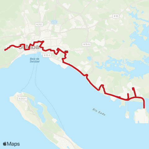 Carris Metropolitana Setúbal (Escola Viso) - Mitrena map