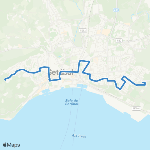 Carris Metropolitana Setúbal (Bairro Do Viso) - Setúbal (Bairro Quinta Santo António) map