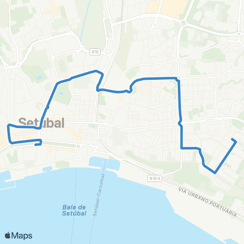 Carris Metropolitana Setúbal (Bela Vista) - Setúbal (Mercado) map
