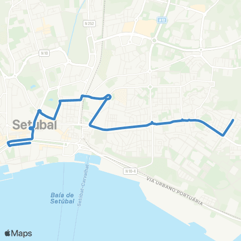 Carris Metropolitana Setúbal (Mercado) - Setúbal (Terroa) map