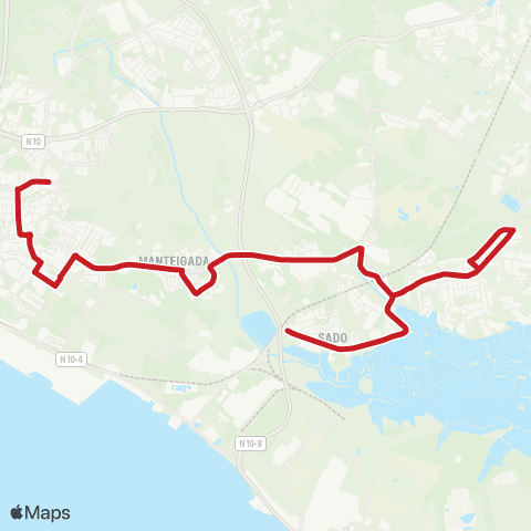 Carris Metropolitana Praias Do Sado (Estação) - Setúbal (Bela Vista) map