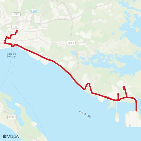 Carris Metropolitana Mitrena (Lisnave) - Setúbal (Its) map