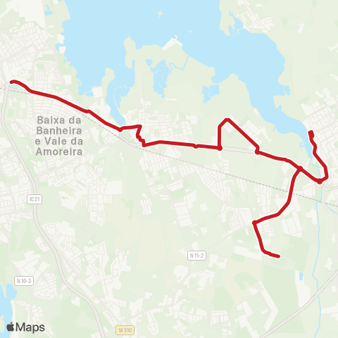 Carris Metropolitana Lavradio - Pinhal Do Forno map