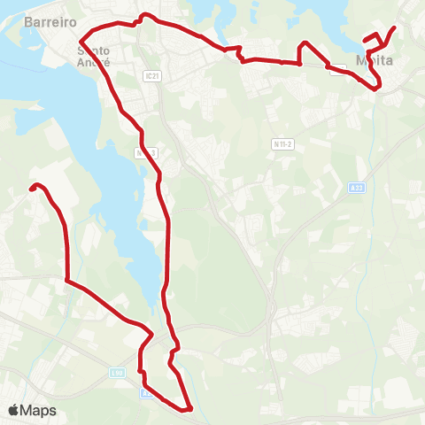 Carris Metropolitana Moita (Esc. Secundária) - Paio Pires map