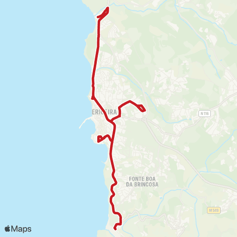 Carris Metropolitana Praia Da Foz Do Lizandro - Praia De Ribeira D'Ilhas map