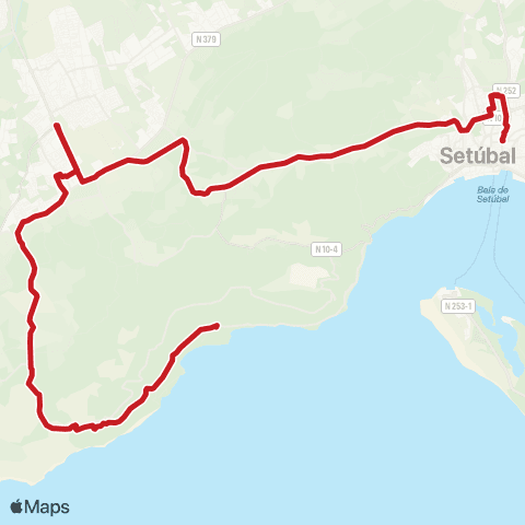 Carris Metropolitana Setúbal (Its) - Praia Do Creiro via Vila Nogueira De Azeitão map