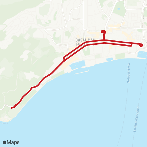 Carris Metropolitana Praia Albarquel | Circular map