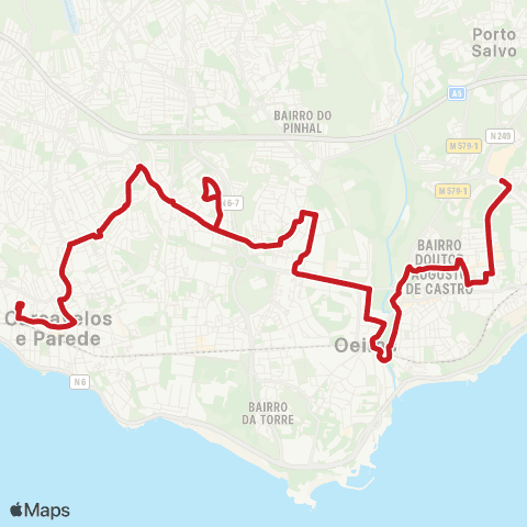 Carris Metropolitana Oeiras Parque - Parede (Terminal) map