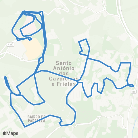 Carris Metropolitana Santo António Dos Cavaleiros | Circular via Cidade Nova map