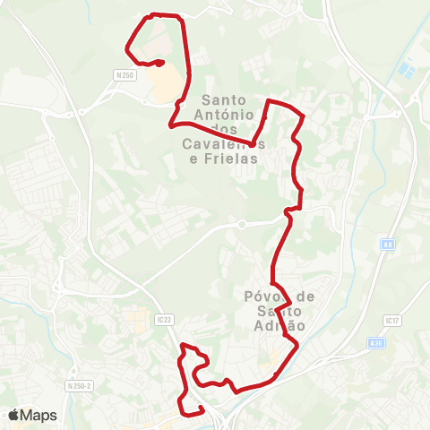 Carris Metropolitana Loures (Centro Comercial) - Odivelas (Metro) via Cidade Nova map
