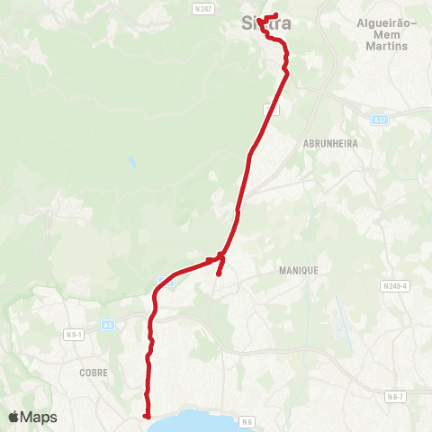 Carris Metropolitana Cascais (Terminal) - Portela De Sintra (Estação Sul) | via Cascaishopping (Terminal) map