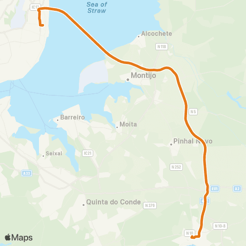 Carris Metropolitana Lisboa (Oriente) - Setúbal (Its) map