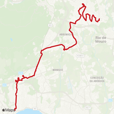 Carris Metropolitana Cascais (Terminal) - Rio De Mouro (Estação Sul) map