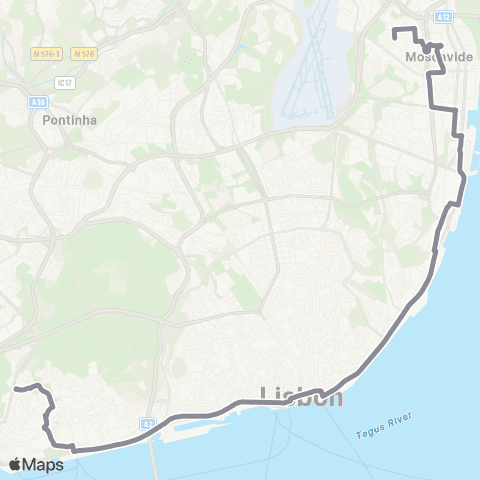 Carris Belém - C. Comercial Portela map