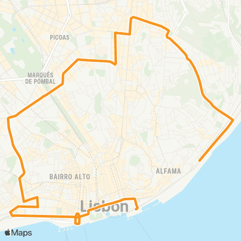 Carris Conde Barão - Av. 24 Julho - Qta. Peixinhos map