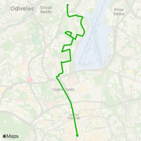 Carris Campo Grande (Metro) - Galinheiras map