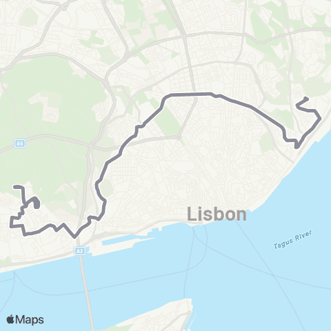 Carris B. Madre Deus - Pólo Univ. Ajuda map