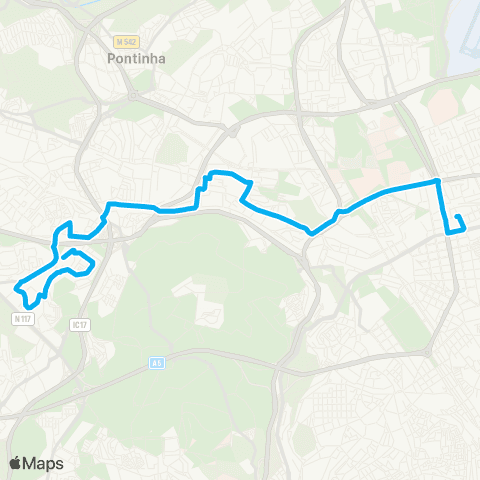 Carris Alfragide (DGA) - Calhariz - R. Ten. Coronel Ribeiro Reis map