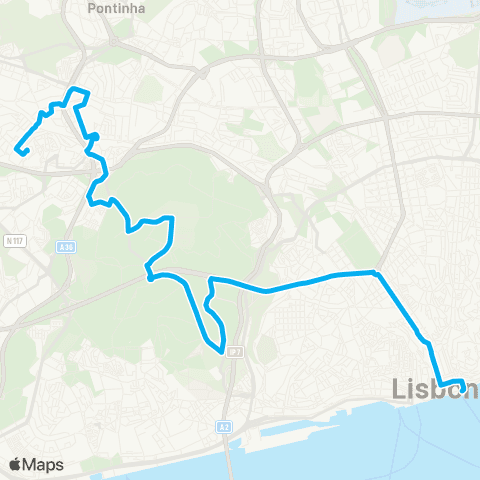 Carris Sul e Sueste - Alto Damaia map