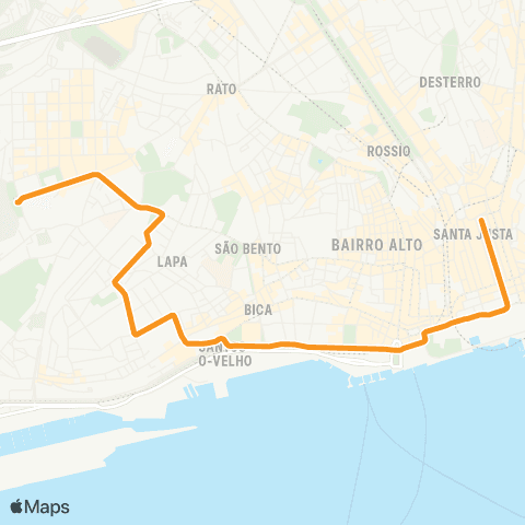 Carris Pç Figueira - Campo Ourique (Prazeres) map