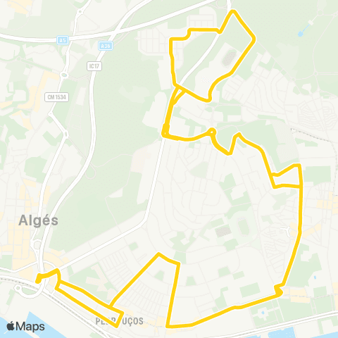 Carris Algés / circulação Caselas map