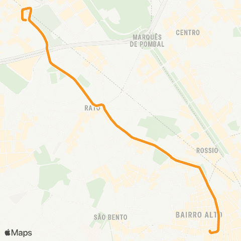 Carris Pç. Luis Camões - Campolide map