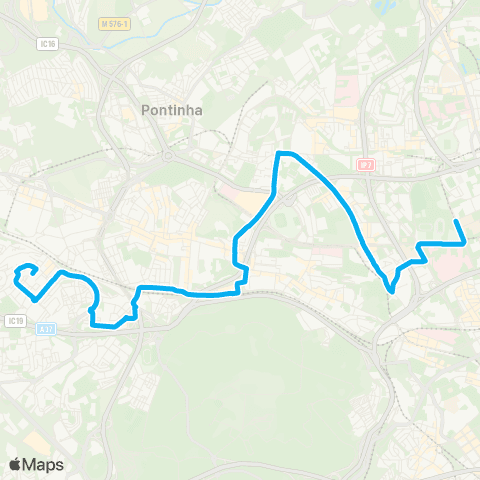 Carris Cidade Universitária - Damaia Cima map