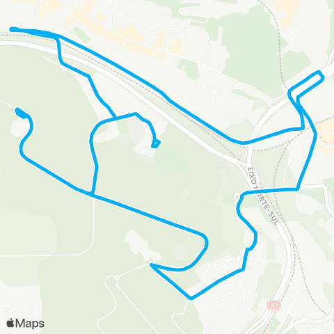 Carris Sete Rios / circulação B. Calhau - Serafina - Espaço Monsanto map