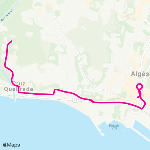 Carris Aquário Vasco Gama - Dafundo - R. 1. Maio map