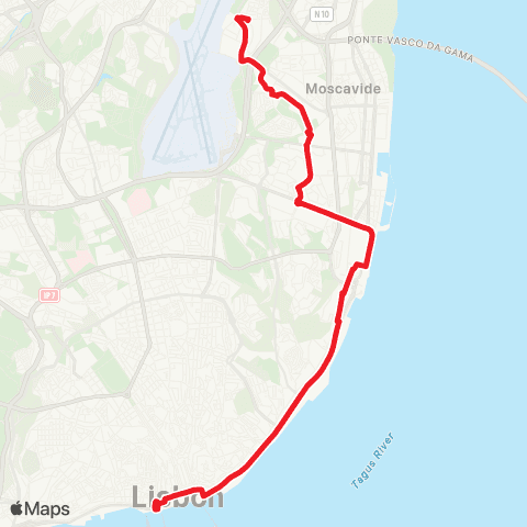 Carris Cais Sodré - Prior Velho map