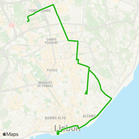 Carris Cais Sodré - Hosp. Sta. Maria map