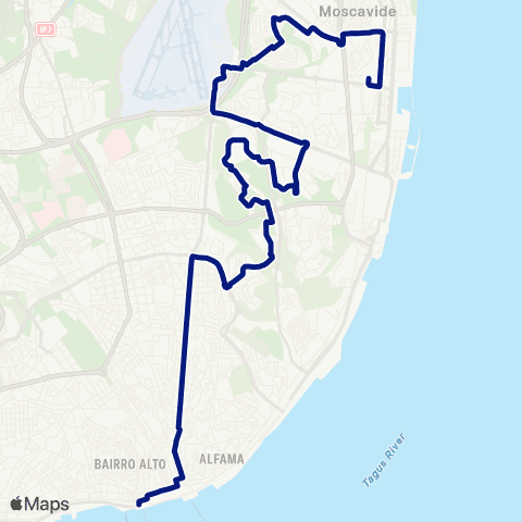 Carris Cais Sodré - Estação Oriente map