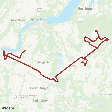 CARTA Eastgate / Hamilton Pl map