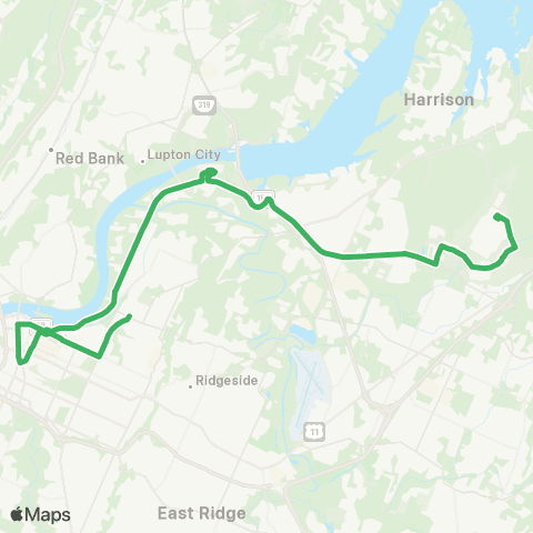 CARTA Enterprise South / Amnicola Hwy map