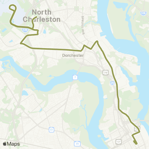 CARTA Dorchester Rd / Airport map