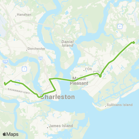 CARTA West Ashley map