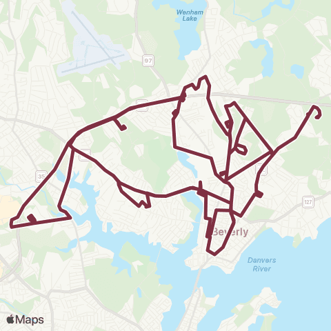 CATA City of Beverly Shuttle map