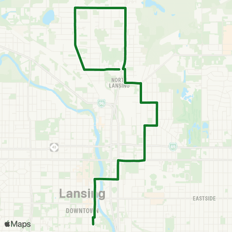 CATA North Lansing - Turner map