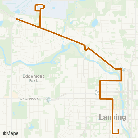 CATA North Grand River - Old Town - Airport map