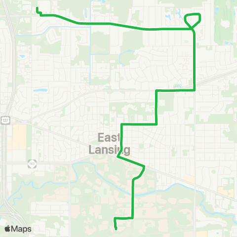 CATA East Lansing - E. Lake Lansing Road map
