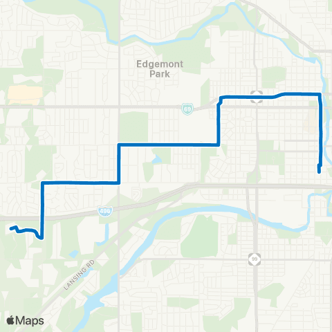CATA W. Michigan - Waverly - LCC West map
