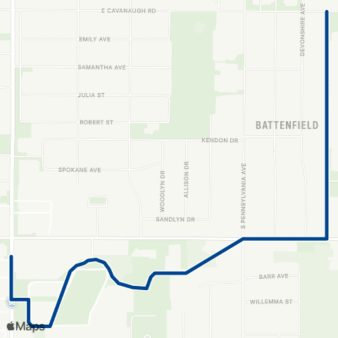 CATA Cedar - Jolly Connection map