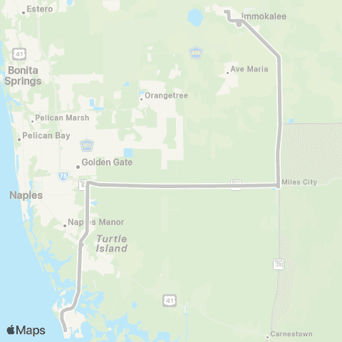 CAT Express Immokalee - Marco Island map