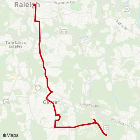 GORaleigh Garner map