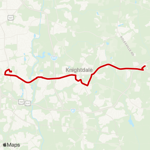 GORaleigh Knightdale map