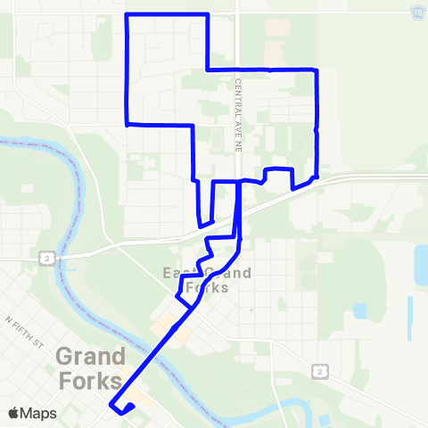Cities Area Transit Northland Coll > Campbell Library - Dtwn map