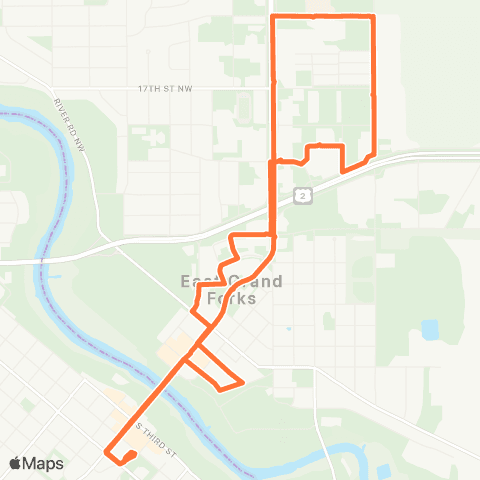 Cities Area Transit Northland Coll > Campbell Library - Dtwn map