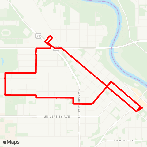 Cities Area Transit Valley Middle School > St. Anne's - Dtwn map