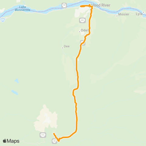 CAT Gorge to Mountain Express map