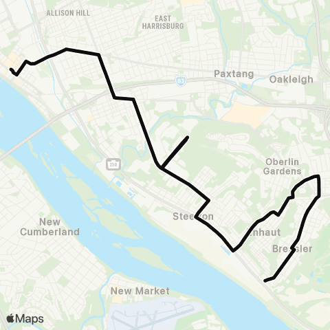 rabbittransit - Capital Region Steelton map